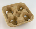 4-Cup Paper Molded Pulp Drink Tray